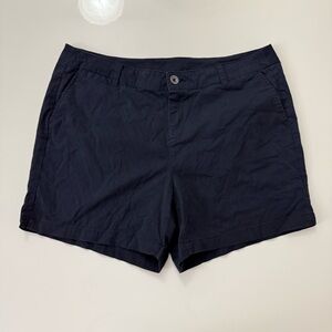 Lane Bryant Men's Dark Blue Flat Front Shorts 97% Cotton Size 16